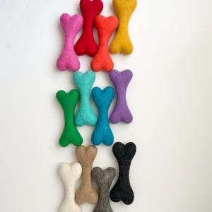 Large Solid Wool Dog Bone - Hand felted colorful Non-toxic dye - Toys for dogs & puppies - Christmas Present for pets - Canine Easter Gift image 14