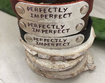 PERFECTLY IMPERFECT Bracelet, stamped bracelet