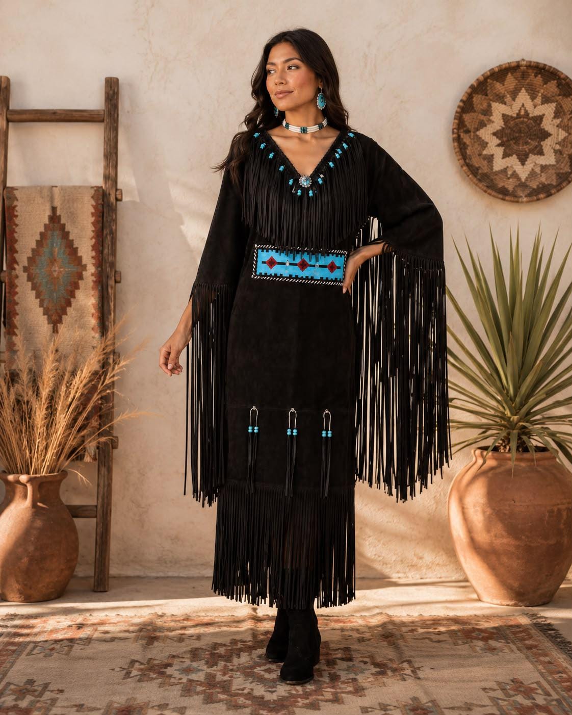 Turquoise and Black Wedding Dress