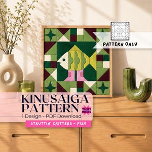Kinusaiga-mönster – "STRUTTIN' CRITTERS - Fish" Tygkonstmall utan sömnad (PDF-nedladdning)