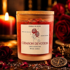 Crimson Devotion Ritual Candle | Love & Affection Soy Wax Candle