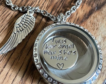 Loss of Mother Memorial Gift,, Grieving Gift, Sympathy Gift, I Was her Angel Now She's Mine, Stillborn Memorial, Infant Loss Necklace