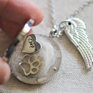 Pet Memorial Gift, Custom Pet Hair Keepsake, Engraved Pet Necklace, Pet loss Gift, Pet Memorial Ornament, Rainbow Bridge Remembrance Jewelry