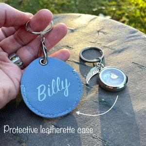 Locket Key Ring Holder, Faux Leather KeyringProtective Leatherette Case, Pouch Key Ring, Vegan Leather Key Fog Tag Holder, Leather Keychain