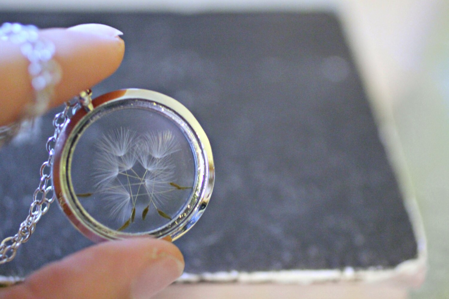 Floating wish 2024 dandelion necklace