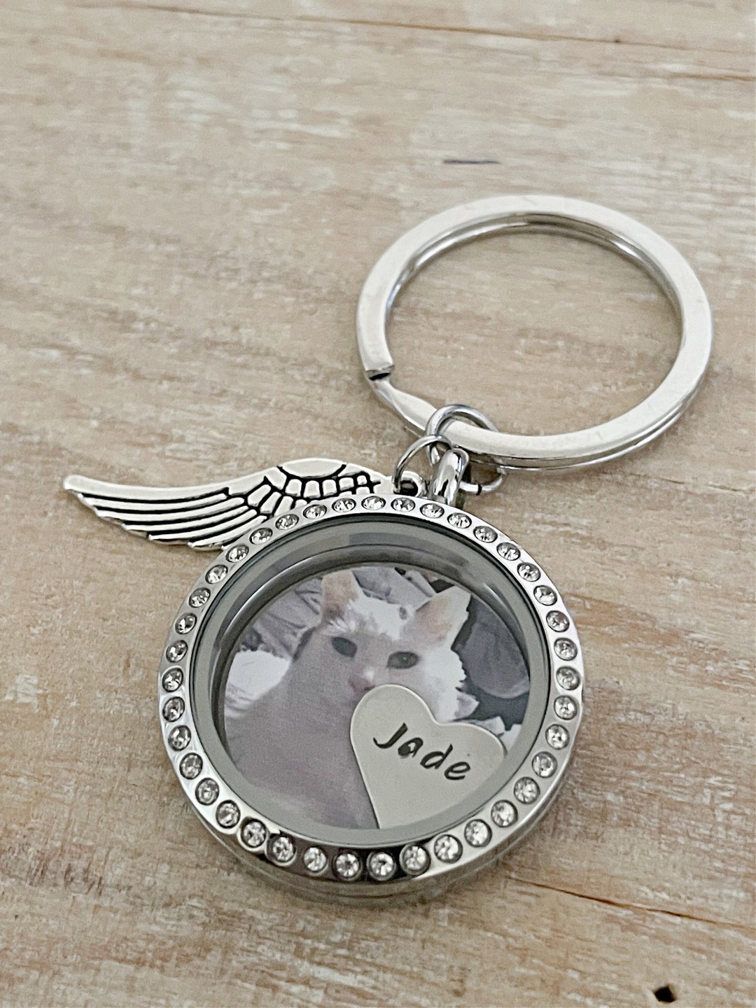 Pet Portrait Keychain Custom Cat Portrait Keychain Etsy