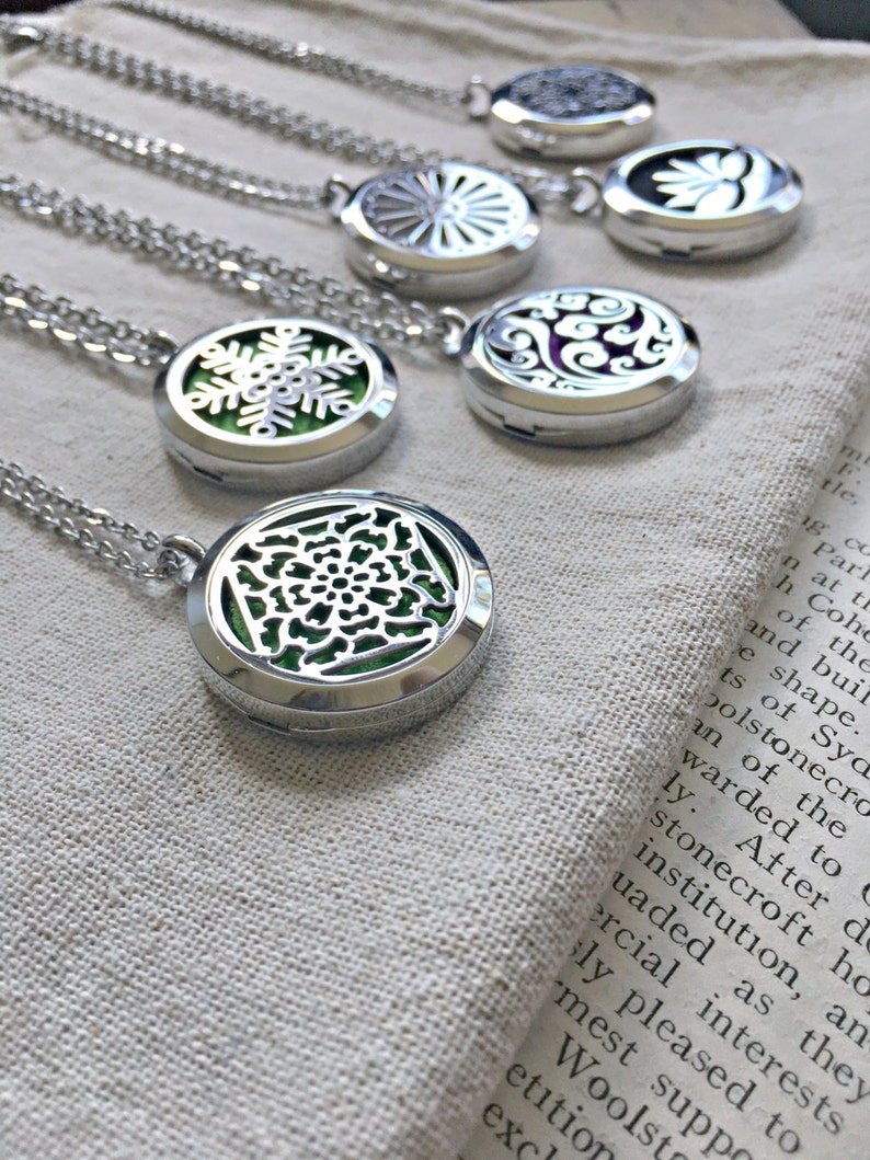 Essential Oil Diffuser Necklace, Aromatherapy Necklace, Essential Oil Necklace, Scent Locket, Oil Diffuser Locket, Essential Oil Jewelry image 2