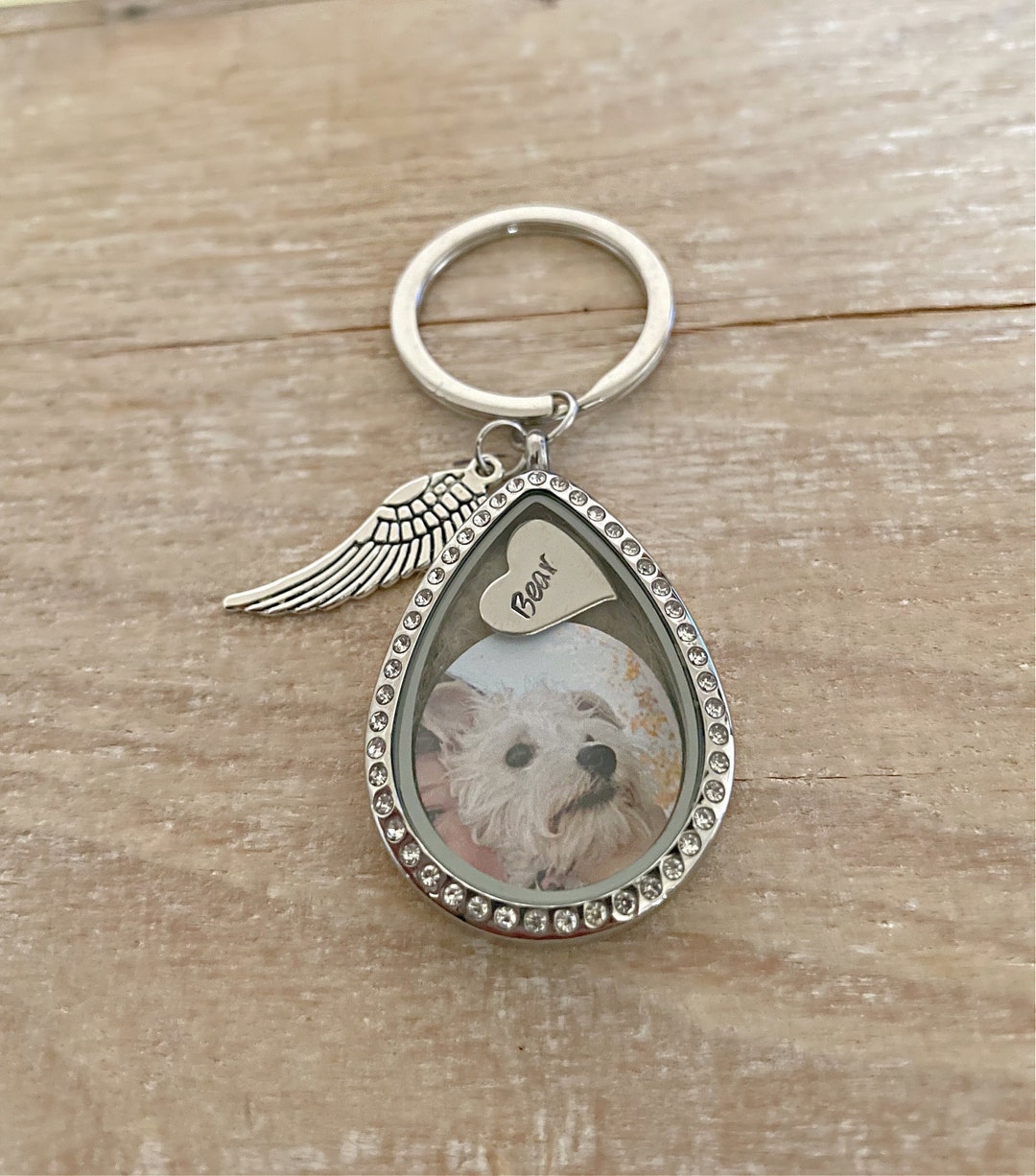 Dog Hair Memorial Keychain, Pet Hair Locket, Pet Locket Keyring, Pet