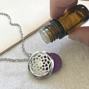 Essential Oil Diffuser Necklace, Aromatherapy Necklace, Essential Oil Necklace, Scent Locket, Oil Diffuser Locket, Essential Oil Jewelry image 4