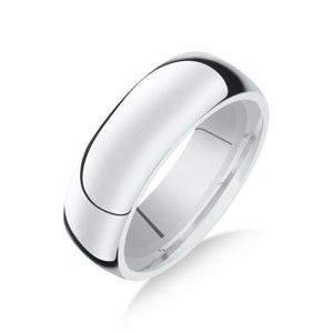 Titanium 8mm Classic Dome Polished Comfort Fit Wedding Band Ring