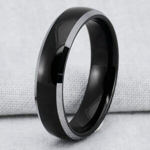6MM Two-Tone Tungsten Carbide Comfort Fit Wedding Band Ring