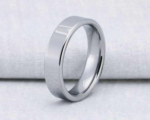 Tungsten Men's Wedding Band: 8mm, Silver In Color, Comfort Fit, Step Down Edges, 12 | Northern Royal - Foto 3