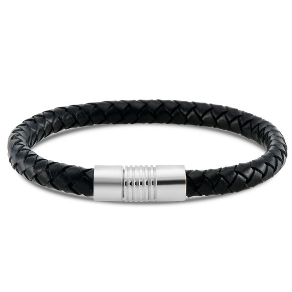 Bracciale Da Uomo In Pelle Con Croce, Polsino A Doppio Giro, Croce In Acciaio Inossidabile - Italia - Foto 3