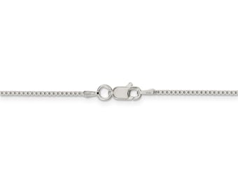 Sterling Silver Chain, 16" 18" 20" 24" box chain, 1.25MM Silver Necklace Chain with Lobster Clasp