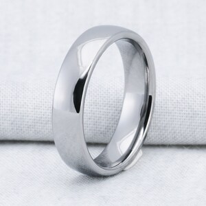 Tungsten Carbide 6mm Classic Dome Comfort Fit Wedding Band Ring