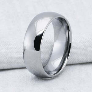 Tungsten Carbide 8mm Classic Dome Comfort Fit Wedding Band Ring