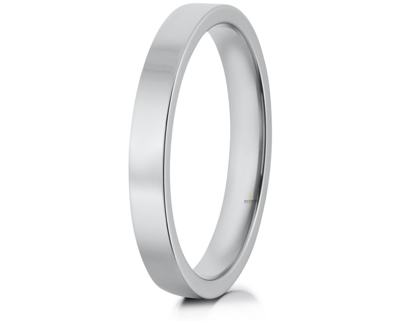 3mm Sterling Silver Flat Wedding Band Comfort Fit Ring Sizes 4-13.5 Made in the U.S.A.