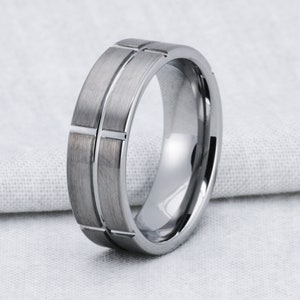 Tungsten Carbide 8mm Comfort Fit Wedding Band Ring With Carved Designs