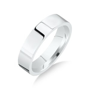Titanium 6mm Flat Polished Comfort Fit Wedding Band Ring