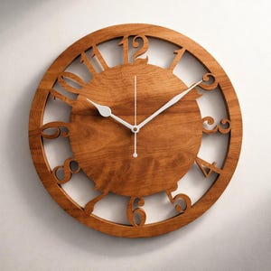 Laser Cut Clock SVG CDR DXF — Wall Clock File Modern Wood cnc