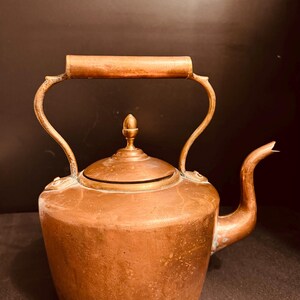 Vintage 1860s Large Victorian Copper Kettle