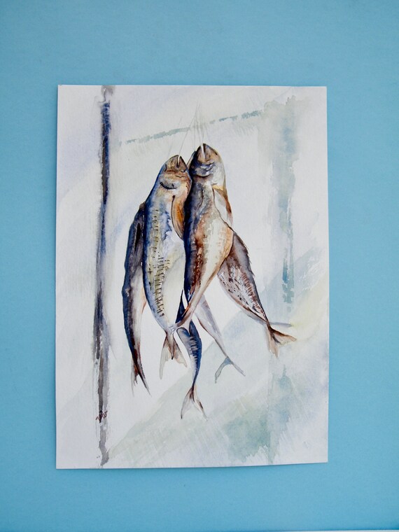 Dried Fish Painting Original Watercolor A4 Size or 8 X 11 - Etsy New ...