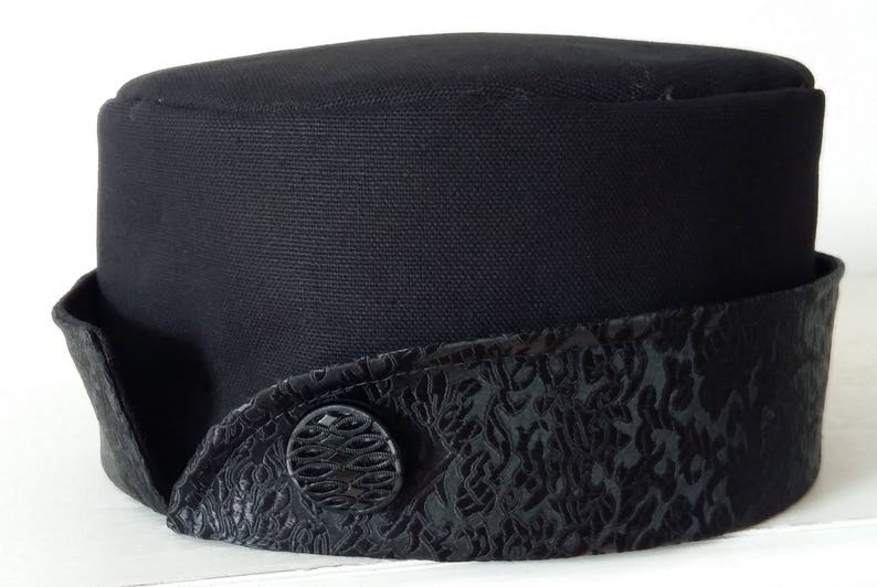 Pill Box Hat Black Pillbox Style Hat, Formal Hat, Handmade, Etsy