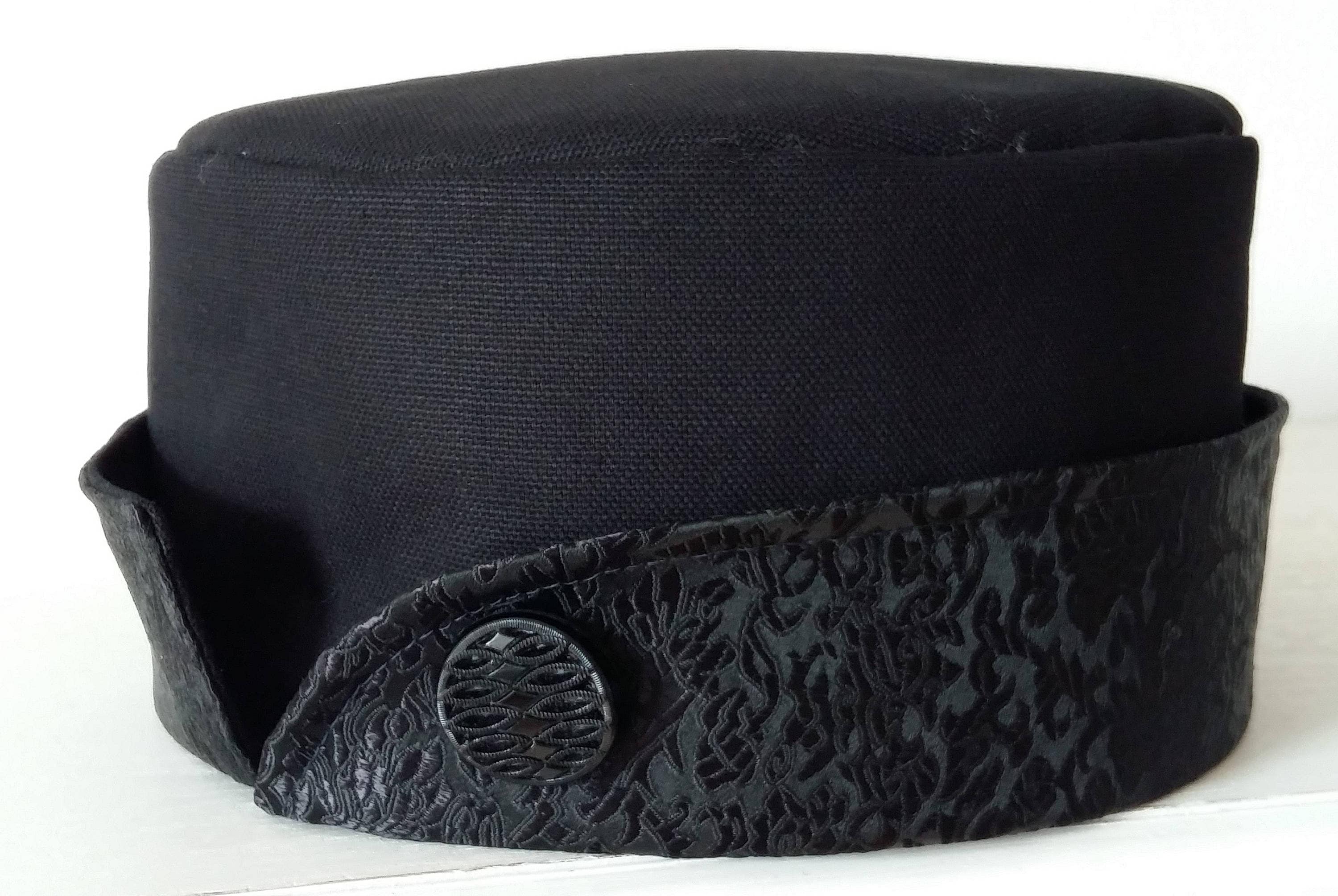 Pill Box Hat Black Pillbox Style Hat, Formal Hat, Handmade, Etsy