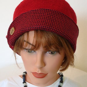 PillBox Hat, Formal Hat, Womans Hat, Black, Handmade, Boiled Wool, image 2