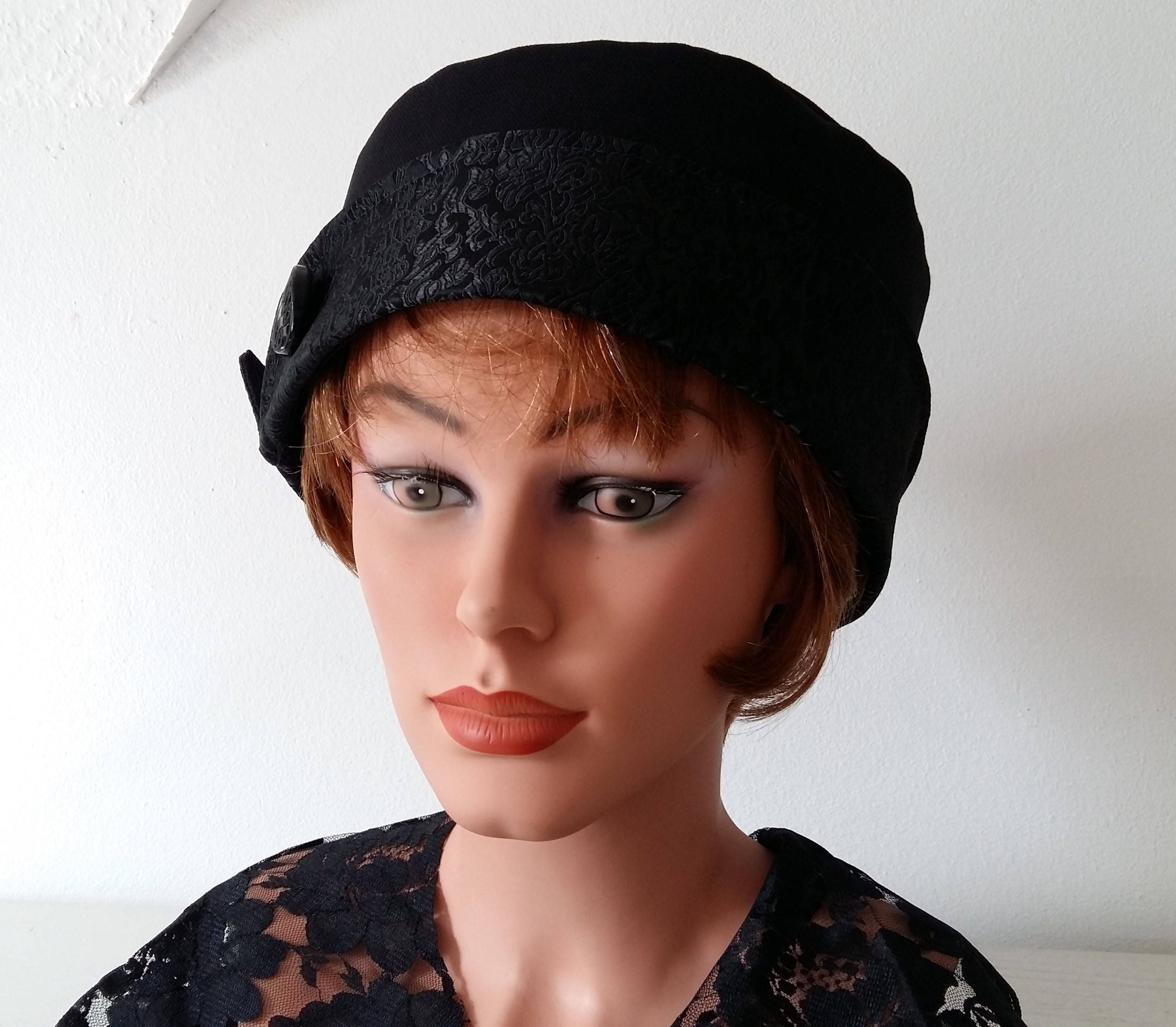 Pill Box Hat Black Pillbox Style Hat, Formal Hat, Handmade, Etsy