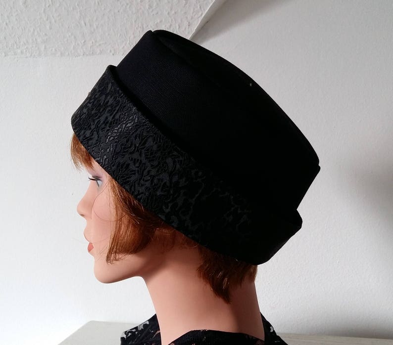 Pill Box Hat Black Pillbox Style Hat, Formal Hat, Handmade, Etsy