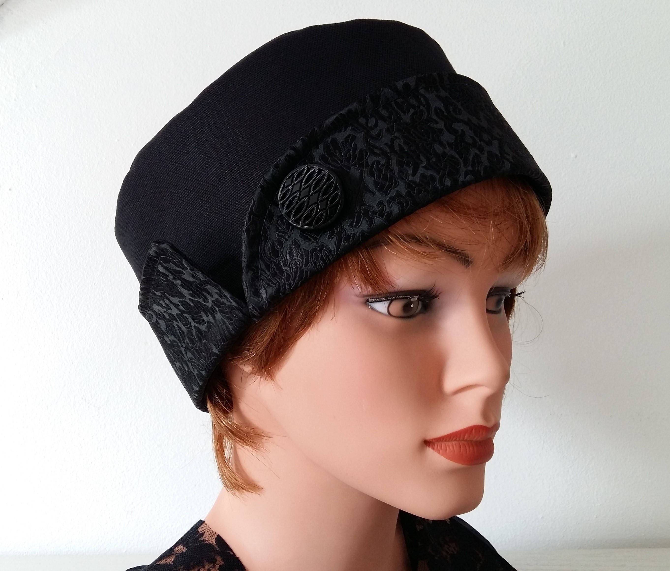 Pill Box Hat Black Pillbox Style Hat, Formal Hat, Handmade, Etsy