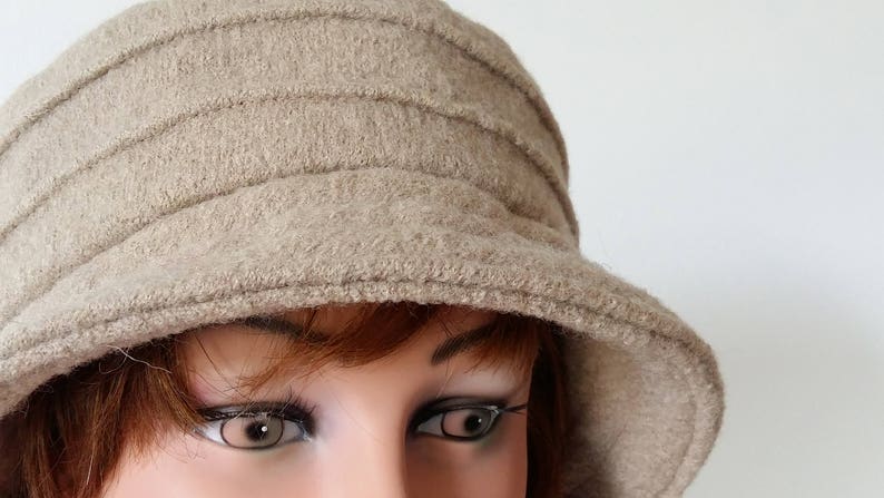 Butterme Damen Winterhut Aus Wolle - Eleganter Hut Mit Blumendesign, One Size Camel