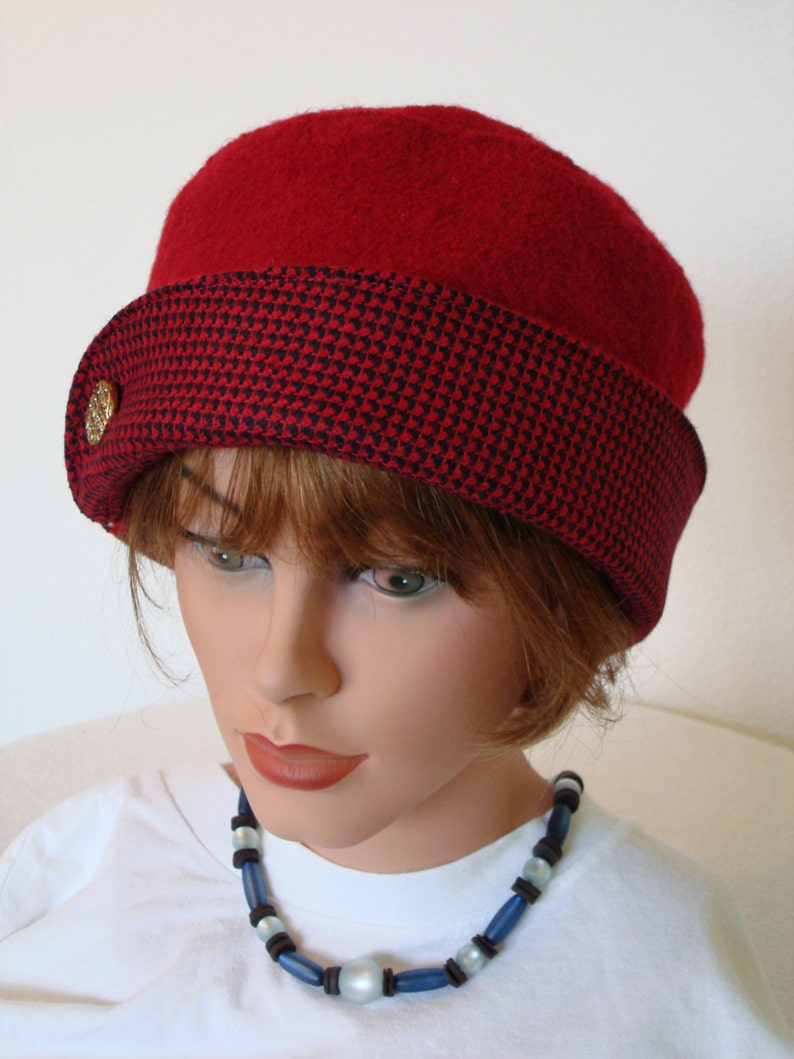 PillBox Hat, Formal Hat, Womans Hat, Black, Handmade, Boiled Wool, image 4