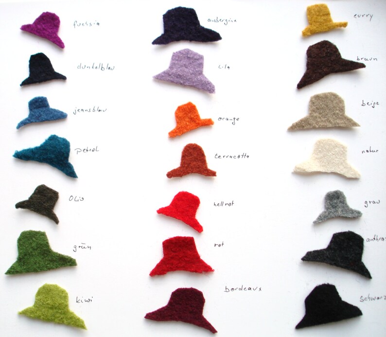 Boiled Wool Hat Womans Hat red Hat with Brim Bucket Hat Wool Hat Winter Hat Formal Hat- 20 colors every size
