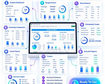 Education Decision OS™ | Degree Decision Excel Dashboard | Tuition ROI Tool | Digital Download