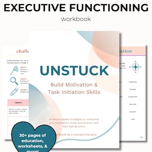 Motivation Workbook, Executive Functioning Skills, Therapy Worksheets (Digital PDF Download)
