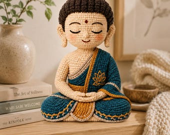 Crochet Buddha Amigurumi Pattern, Meditation Doll PDF, Spiritual Decor Digital Download