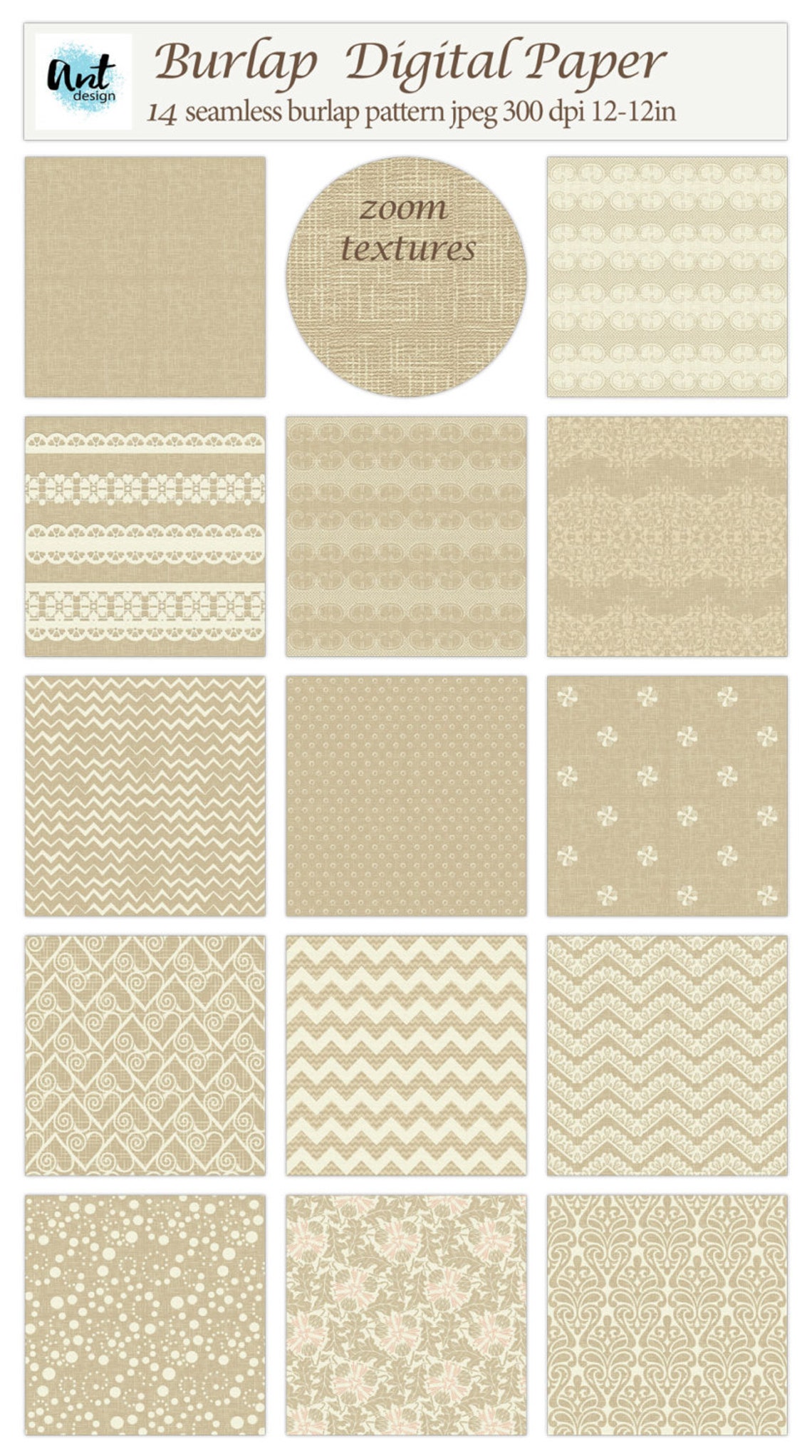 Romantic rustic Digital Scrapbooking Paper Pack. Scrapbook Etsy