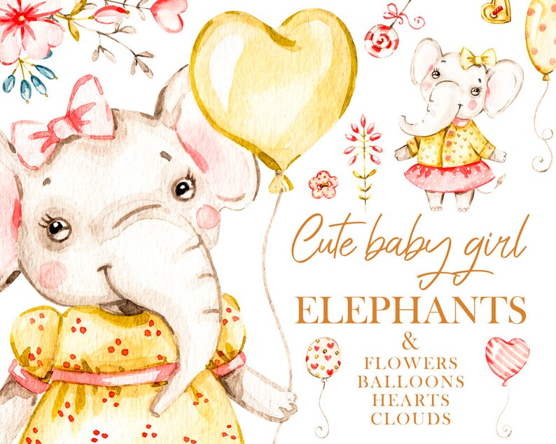 Png Files Diy Watercolor Little Cute Elephant Clipart Baby Shower Birthday Party White Baby Girl Nursery Tropical Animal Clip Art Us1 Clip Art Art Collectibles Vadel Com