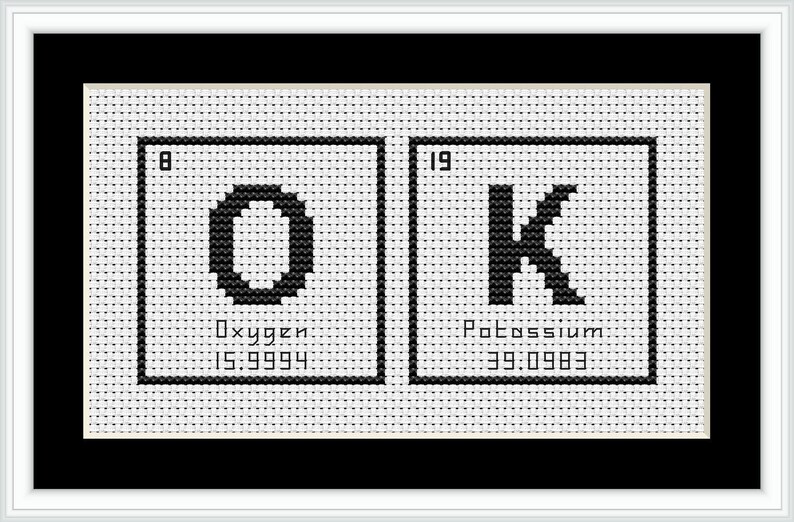 OK Periodic Table Chemical Element PDF Cross Stitch Chart Etsy UK