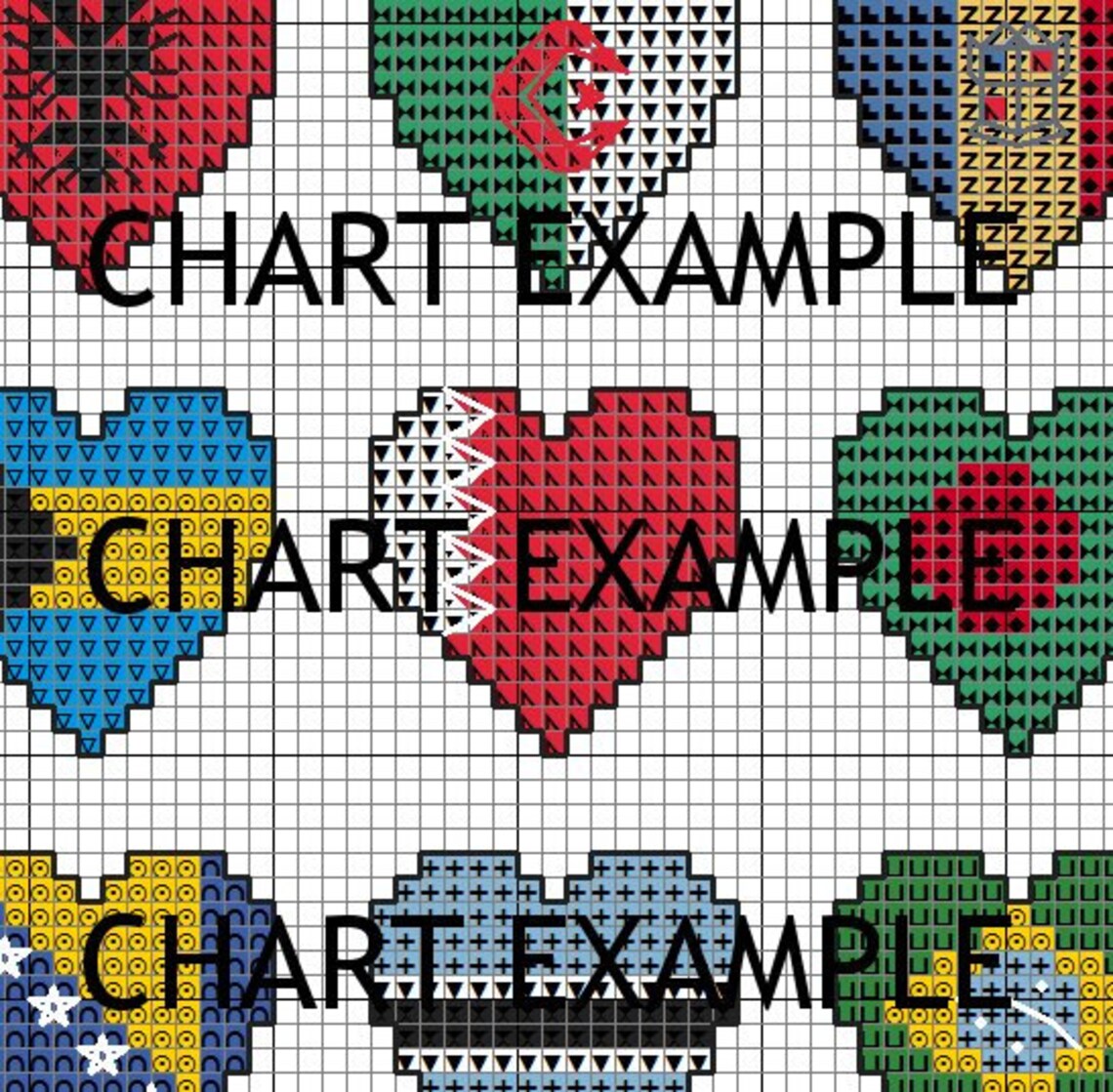 Flags of the World Cross Stitch Chart Etsy