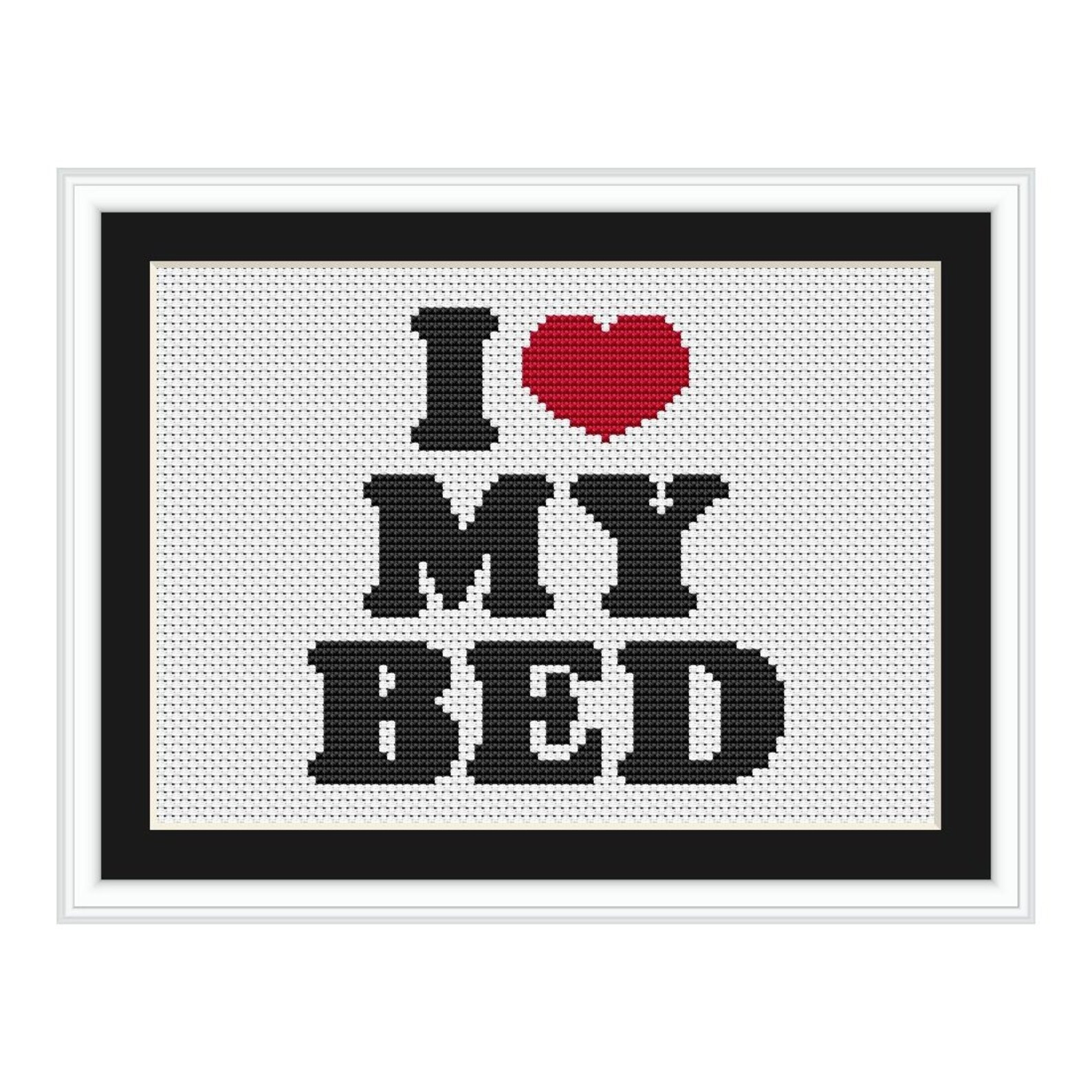 I Love My Bed PDF Cross Stitch Chart Etsy
