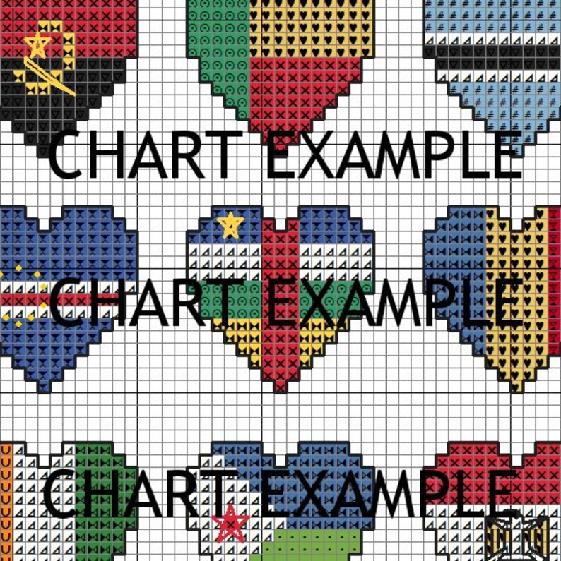 Flags of the Commonwealth Cross Stitch Chart Etsy