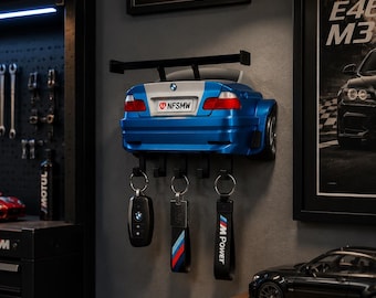 Custom Color E46 M3 Key Holder, BMW Inspired Car Wall Decor, 3D Printed Garage Organizer, Motorsport Gift, Car Guy Gift