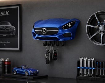 Mercedes SLK Key Holder Wall Decor, 3D Printed Car Wall Art, Sports Car Key Rack, Garage Decor, Car Lover Gift, Auto Enthusiast Gift