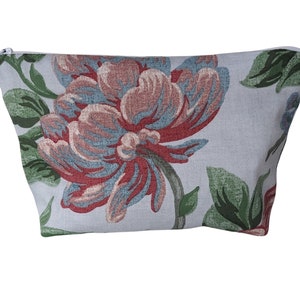 Laura Ashley Tapestry Floral Blue Make Up Bag - Handmade