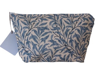 Blue Leaf Make Up Bag William Morris Willow Bough - Handmade