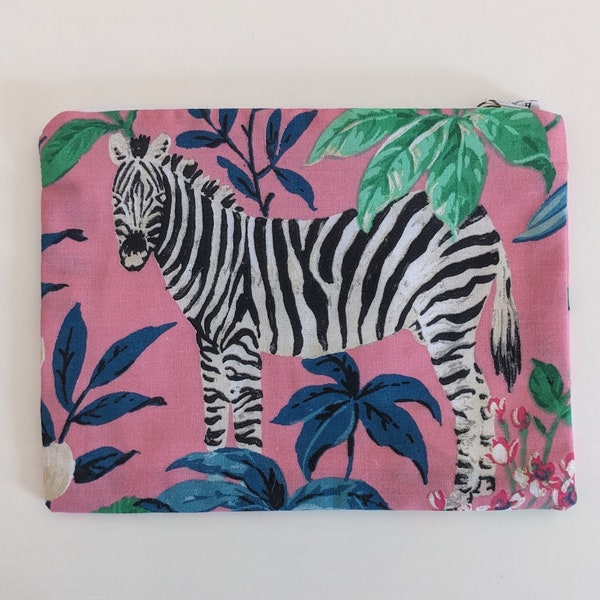 Pink Zebra Safari Make Up Bag Storage Pouch Purse