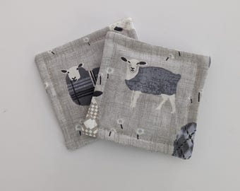 Grey Sheep Fabric Coasters